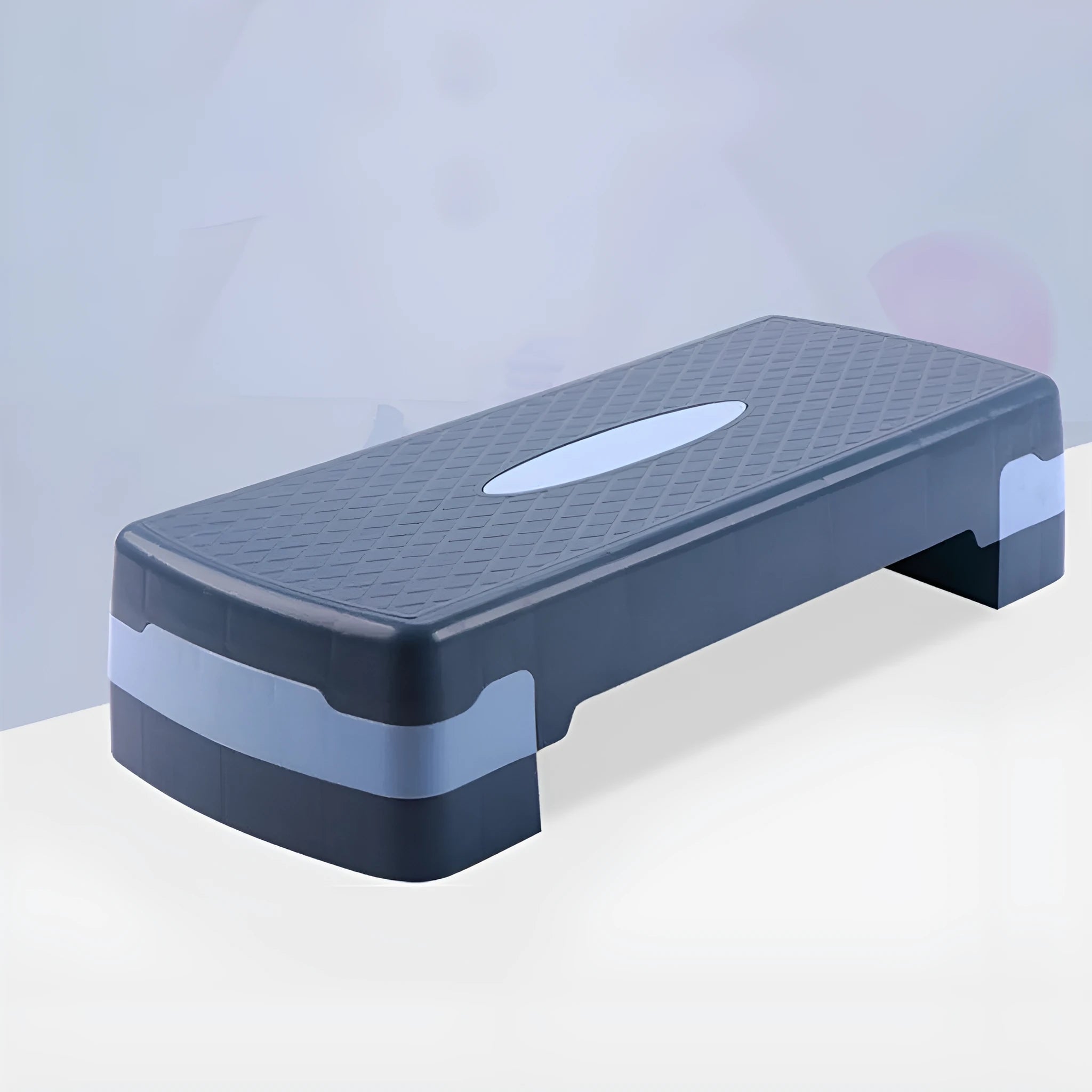 Fit Step aerobics platform in grey, green, or orange colours measuring 68x28x15cm