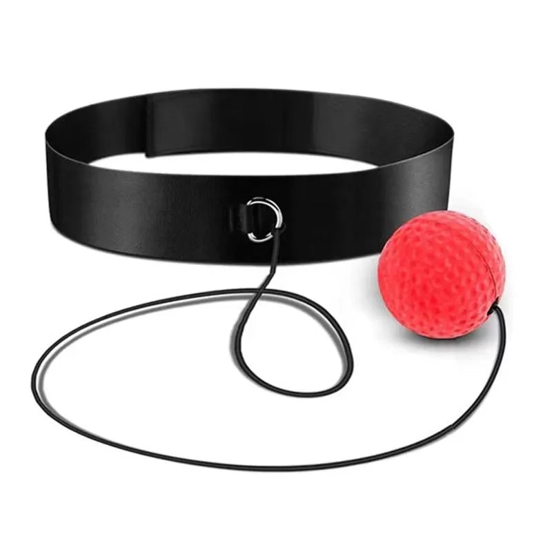 Head-mounted boxing reaction ball with adjustable headband and multiple ball options