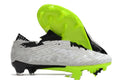 Men's low-top football shoes with knitted upper, lace-up front, and FG studs on rubber outsole.