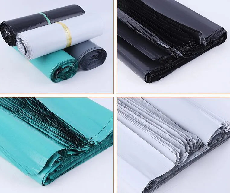 PE courier clothing bag with adhesive sealing in multiple colours and sizes