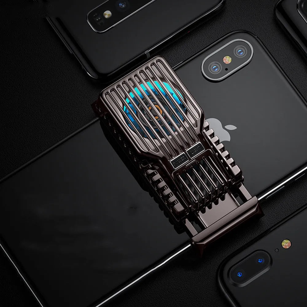 Black mobile phone radiator clip with fan and ceramic plate for cooling smartphones