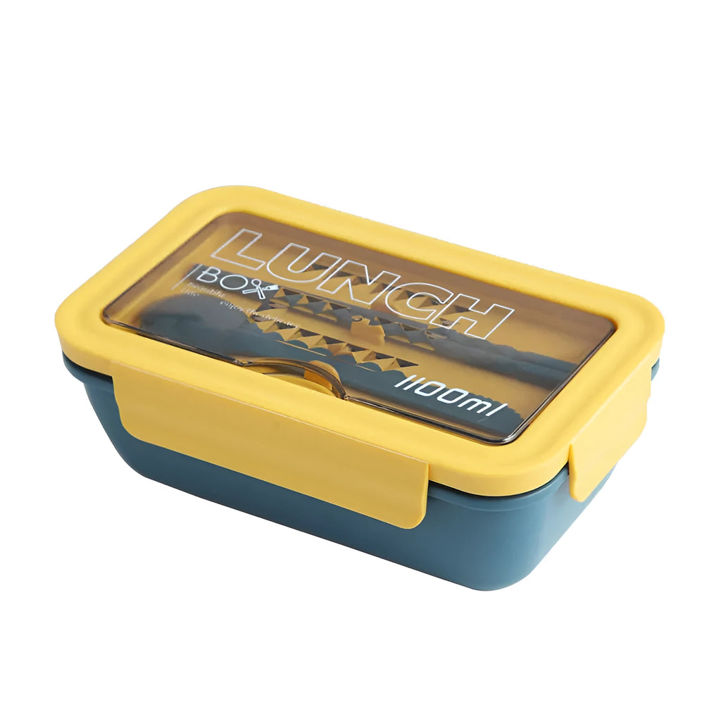 Green four-layer partitioned plastic bento box with Nordic style design