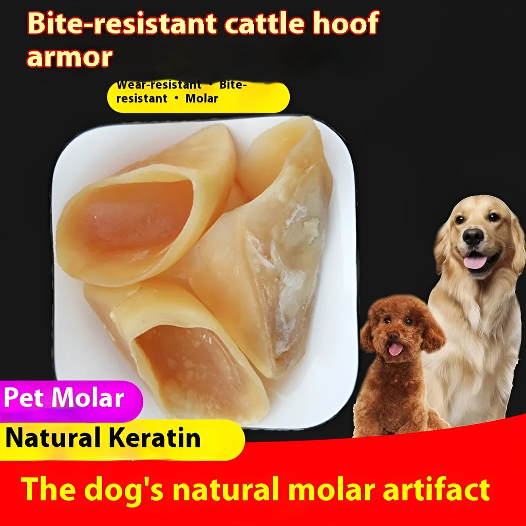 Natural hoof shell colour cowhide dog grinding rod chew for small and large dogs.