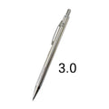 Metal mechanical pencil available in 0.5mm, 0.7mm, and 2.0mm sizes for technical drawing