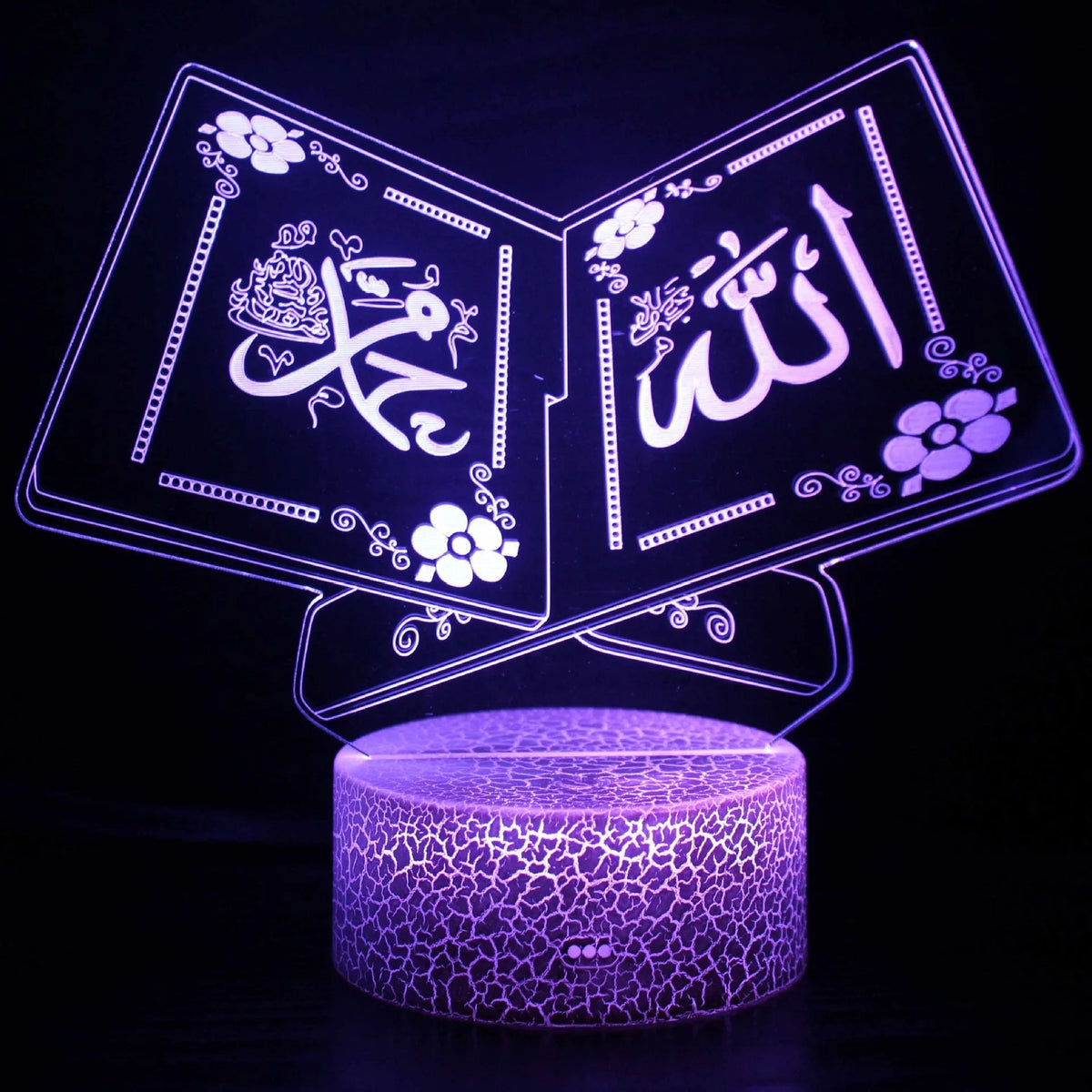 3D cartoon style LED night lamp with black touch base and remote control