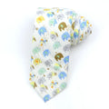 Narrow Korean-style cotton bow tie featuring a colourful cartoon print pattern.