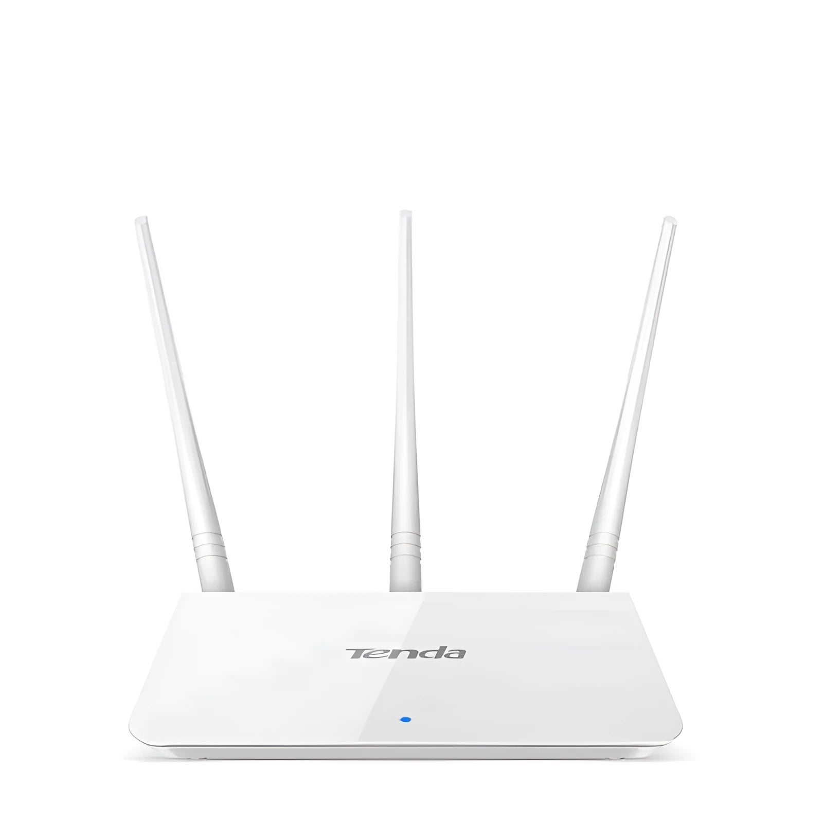 White wireless router with antennas for dual-band 2.4G and 5G WiFi home networking