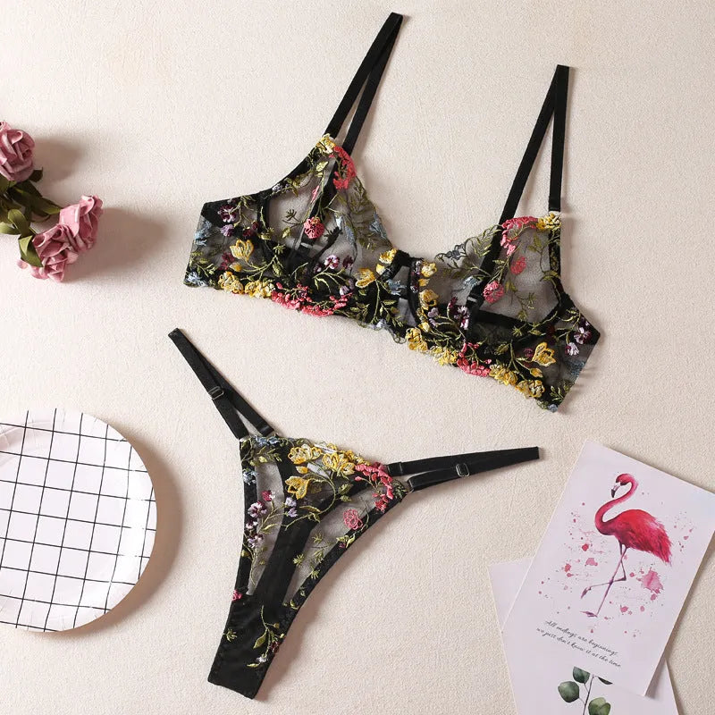 Women's floral patterned bikini set in polyester fabric available in multiple colours with Asian sizing