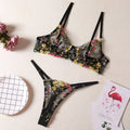 Women's floral patterned bikini set in polyester fabric available in multiple colours with Asian sizing