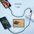 Black braided two-in-one charging cable with Micro USB connectors for Android devices