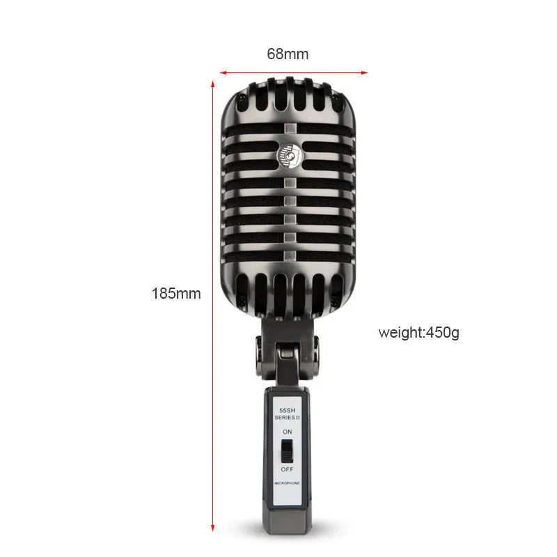 Professional retro wireless condenser microphone with cardioid pattern for K song and recording