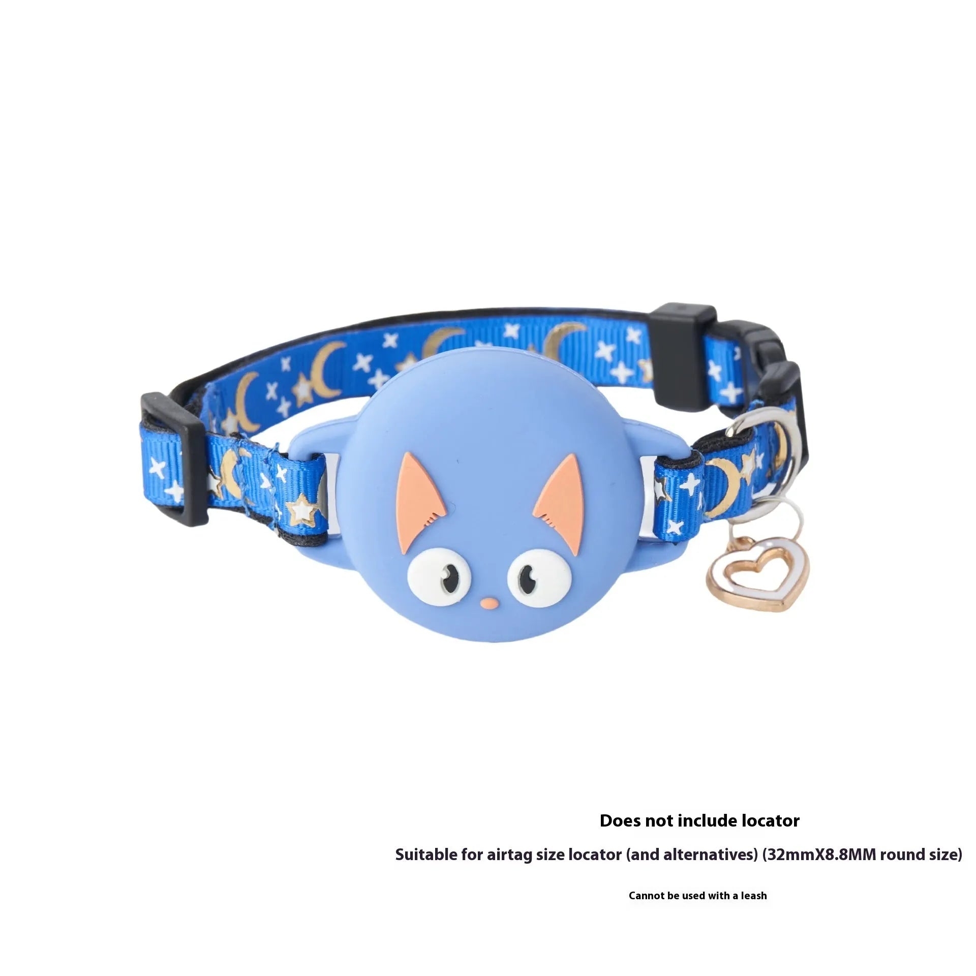 Adjustable plastic cat collar with silicone Apple AirTag protective case in pink colour.