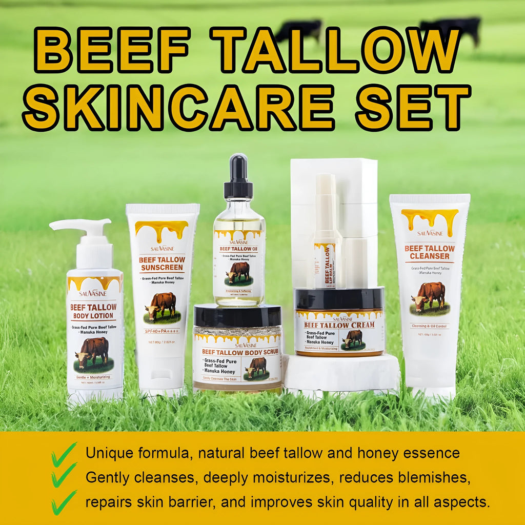 Butter honey seven-piece skincare kit with facial cleanser, face cream, lipstick, protective cream, body lotion, facial scrub