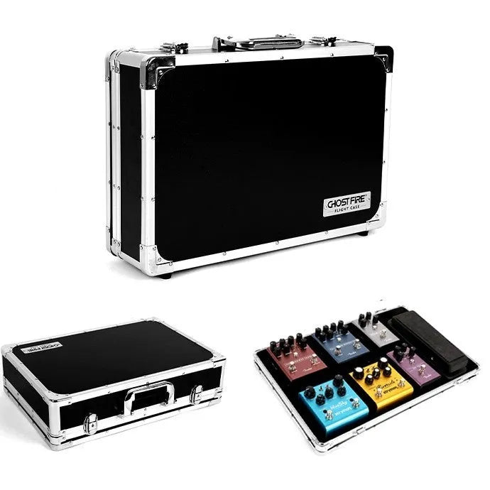Aviation Box T-EC8 comprehensive guitar effect device in flight case with trumpet-style configuration