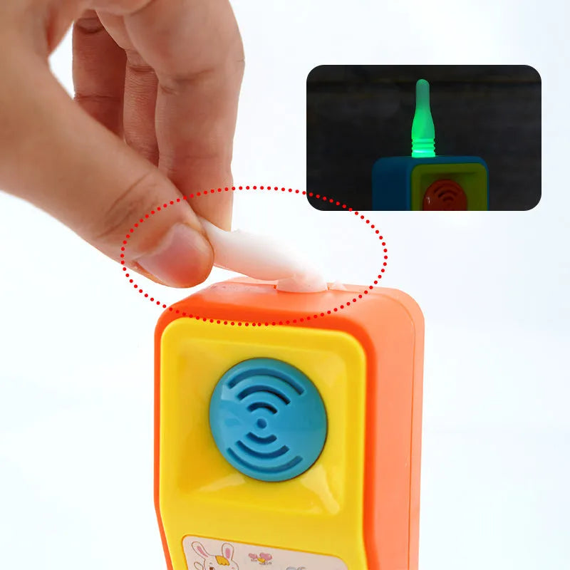 Cartoon animal children's educational toy with sound and light features for age 3 plus