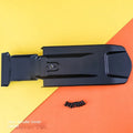 Carbon fibre lengthened rear mudguard and inner fender plate for an electric off-road bicycle.