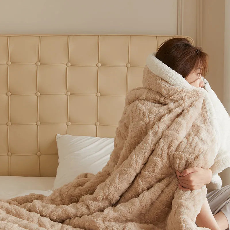 Taffeta thermal flannel casual blanket in 180x200cm size showing tea green colour option