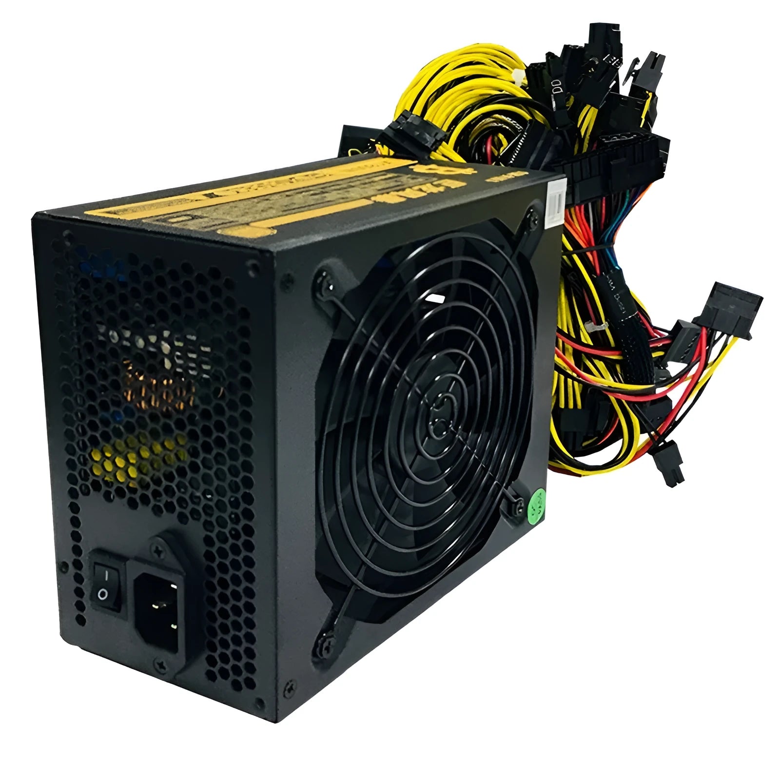 Black ATX server power supply for AMD computers with 110V compatibility and 2000W capacity