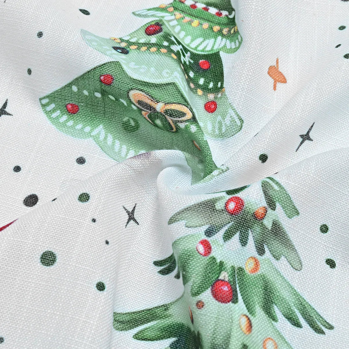 Polyester Christmas Forest pattern punching detail shading curtain in modern style