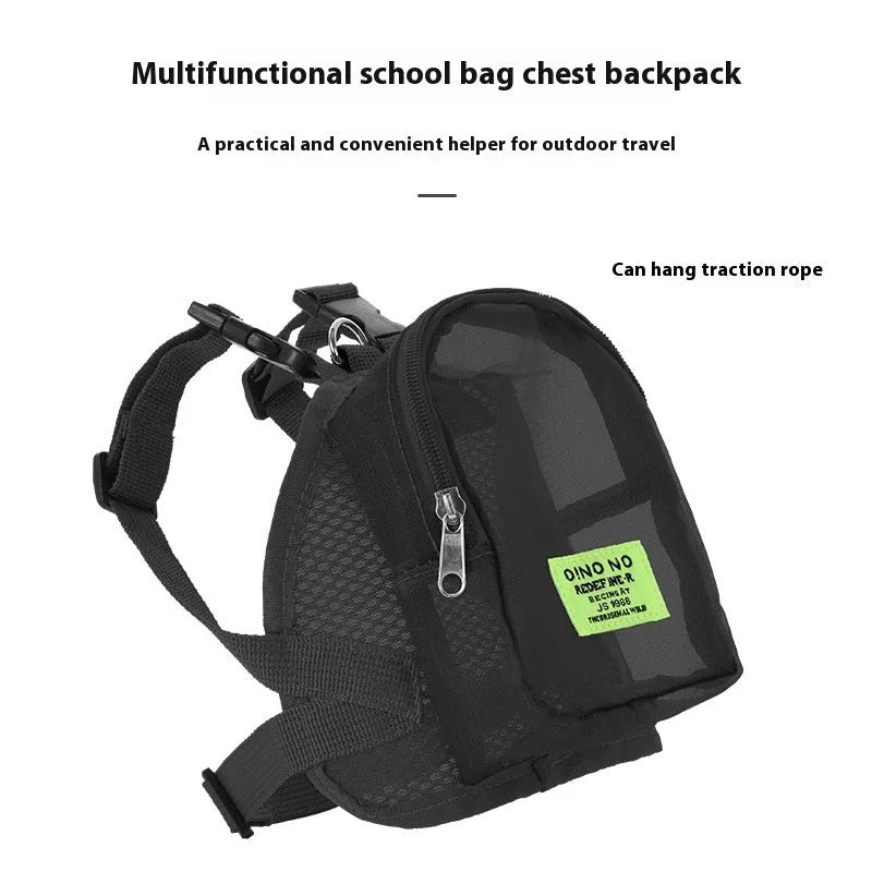 Blue portable dog backpack with breathable design for small pet transport