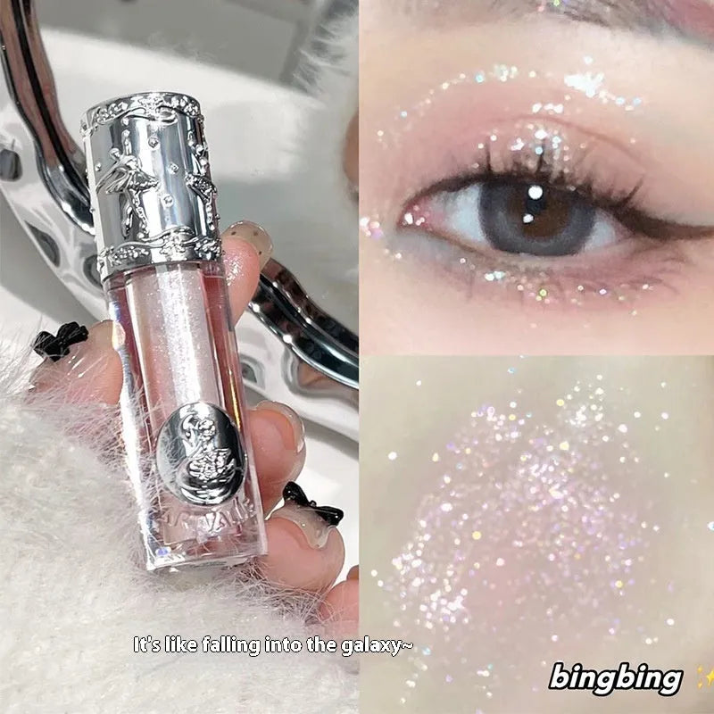 Ballet liquid eye shadow product showing five colour options including Xingman Sakura Field and Pillow Fairy Tale