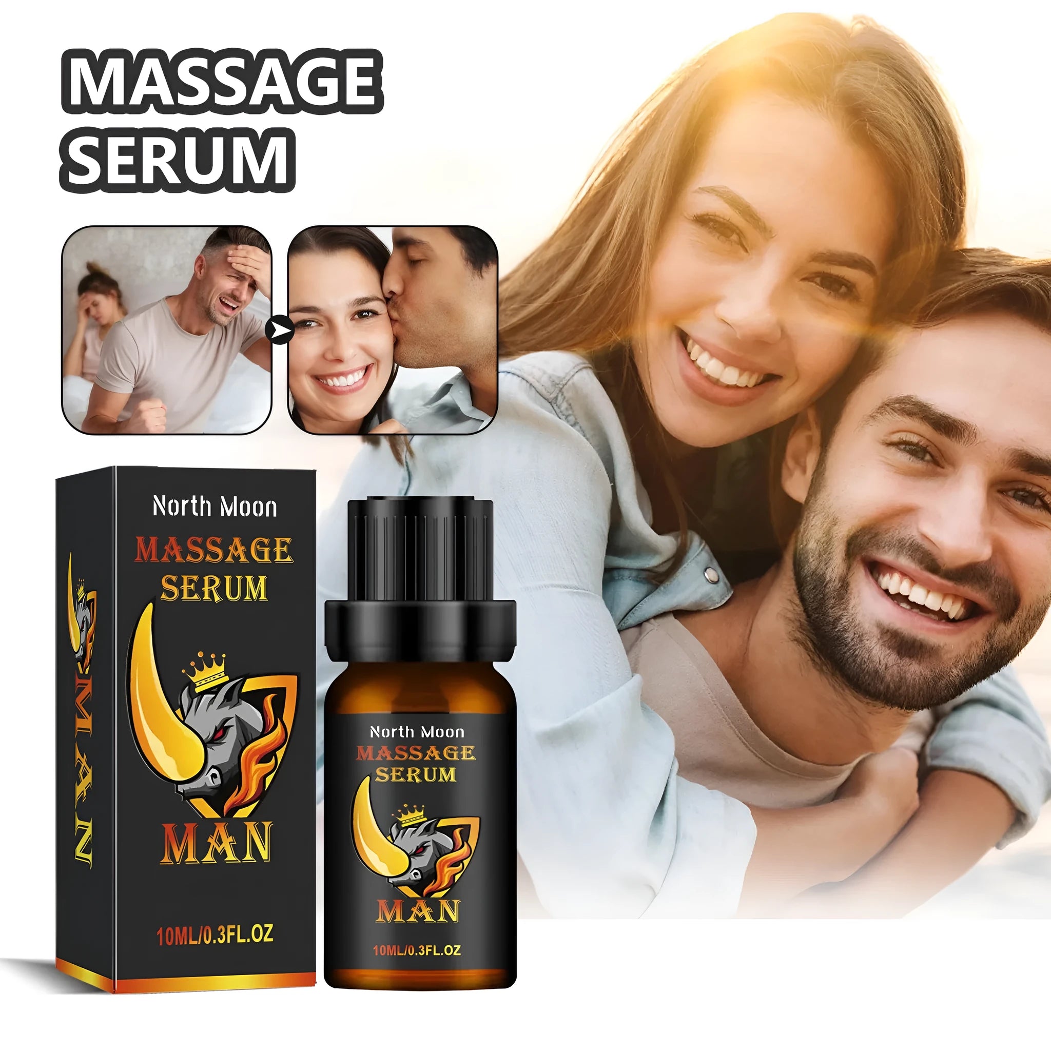 10ml bottle of men's endurance and vitality essential oil for external body massage