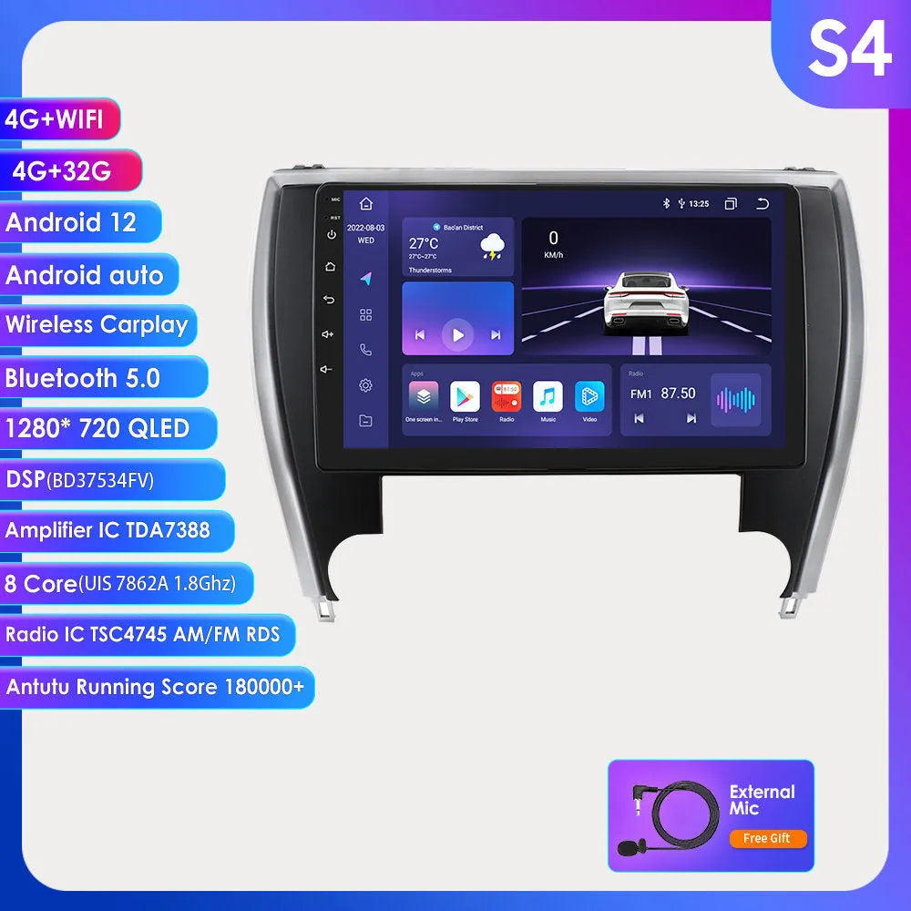 10-inch car navigator MP5 all-in-one machine for Toyota Camry 2015 dashboard installation
