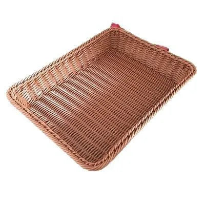 Plastic woven storage basket 50x40x70cm in brown, beige, and mixed colour for snacks, fruit, and vegetables