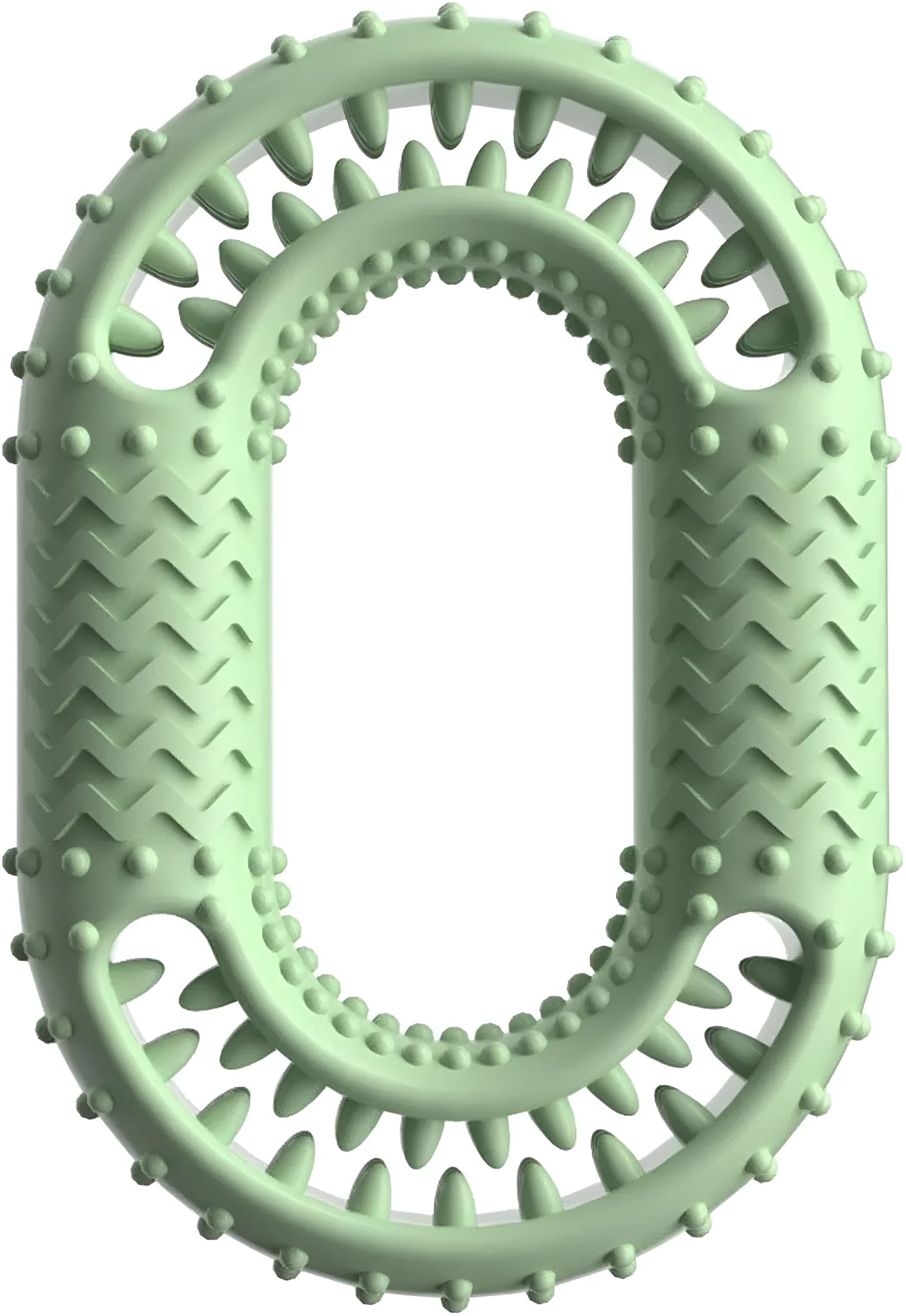 O-ring shape dog chew toy for aggressive chewers in blue, green, or pink colours