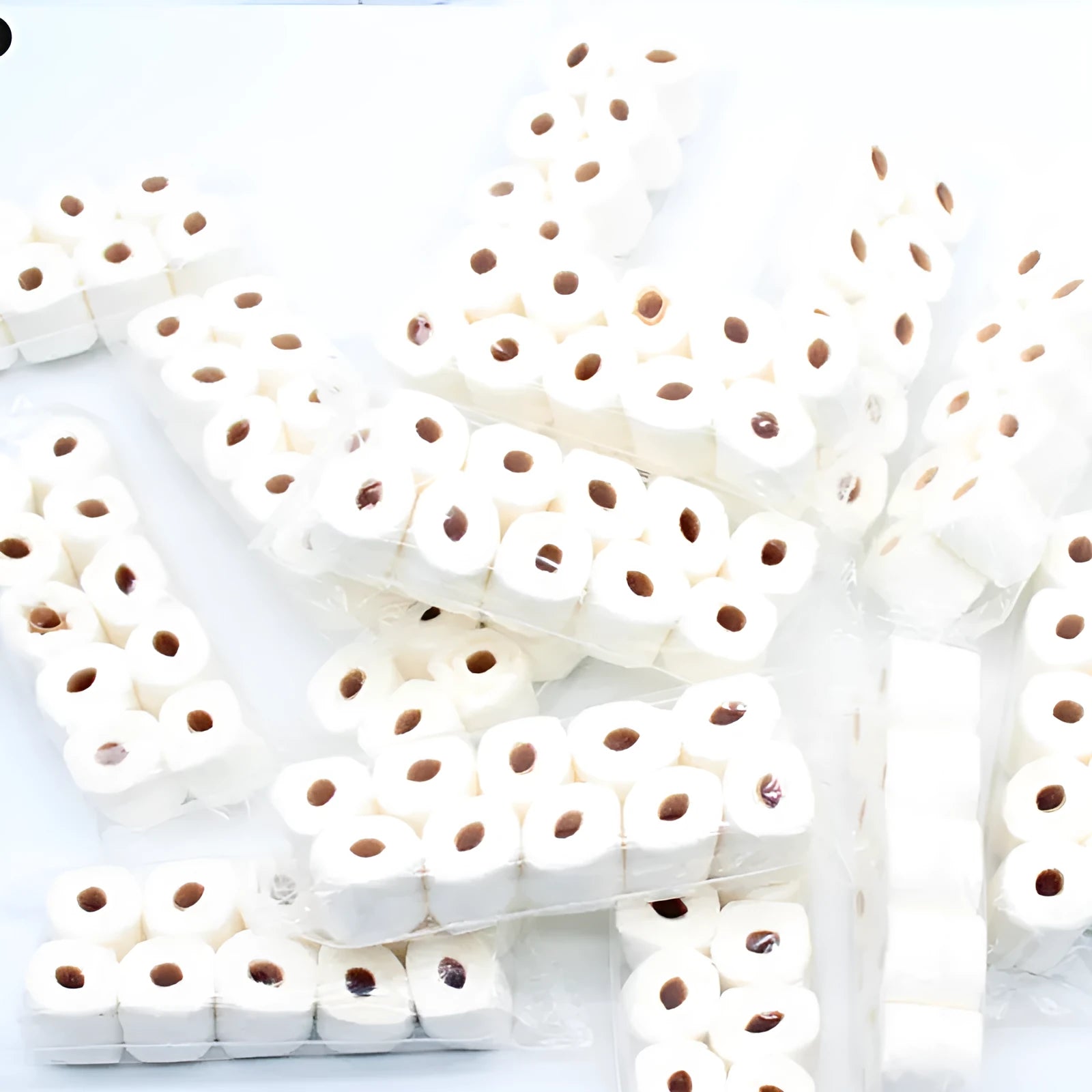 Small paper replica of a toilet paper roll toy for children, measuring 30mm by 15mm by 80mm.