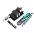 Black waterproof nylon dog walking waist bag set with matching leash and collar for outdoor training