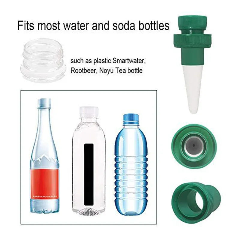Green ceramic automatic plant watering dripper for 2L plastic cola bottles