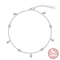 Women's geometric anklet with zirconium pendant in gold and platinum colour options
