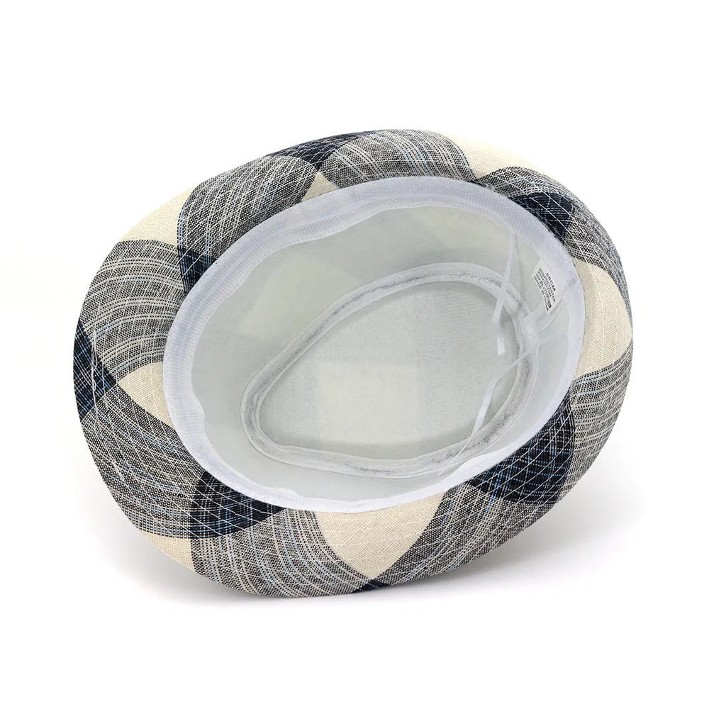 Bell crown polyester sun hat with 4.5cm brim in black or blue colour