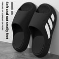 Men's and women's thick platform slippers in brown, black, red and black, and white and black colours