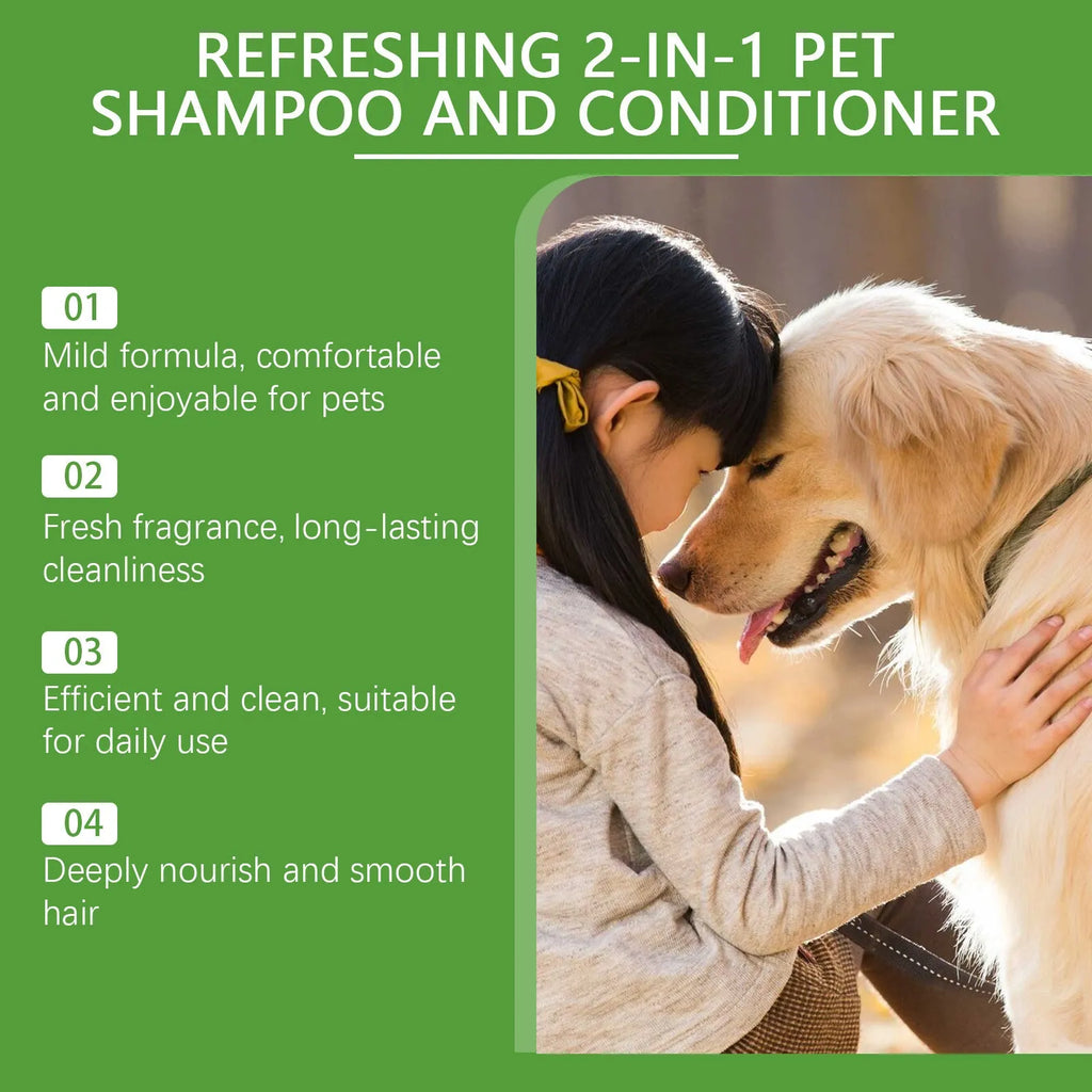 100ml bottle of pet 2-in-1 shampoo and fragrance shower gel for dogs and cats.