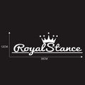 Reflective crown car sticker on vehicle window showing colourful PET vinyl with 30cm dimensions