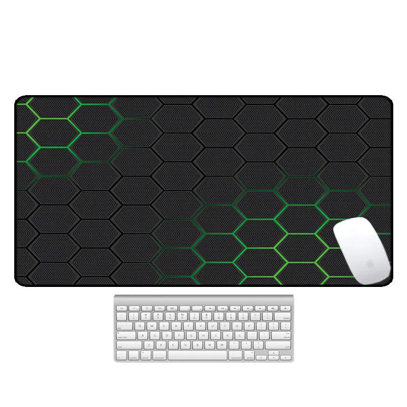 Large natural rubber computer desk pad with non-slip backing showing one of seven pattern options
