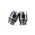 Pair of CNC-machined aluminium alloy fork cups for electric car or motorcycle front axle.