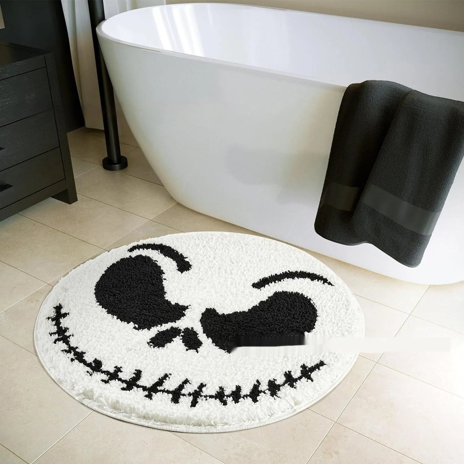 Christmas polyester carpet round pad in square festive rug design