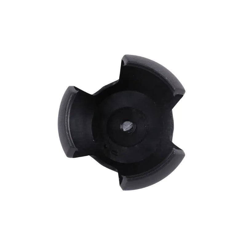 Black golf ball picker device with a clip, shown retrieving a ball on a green.