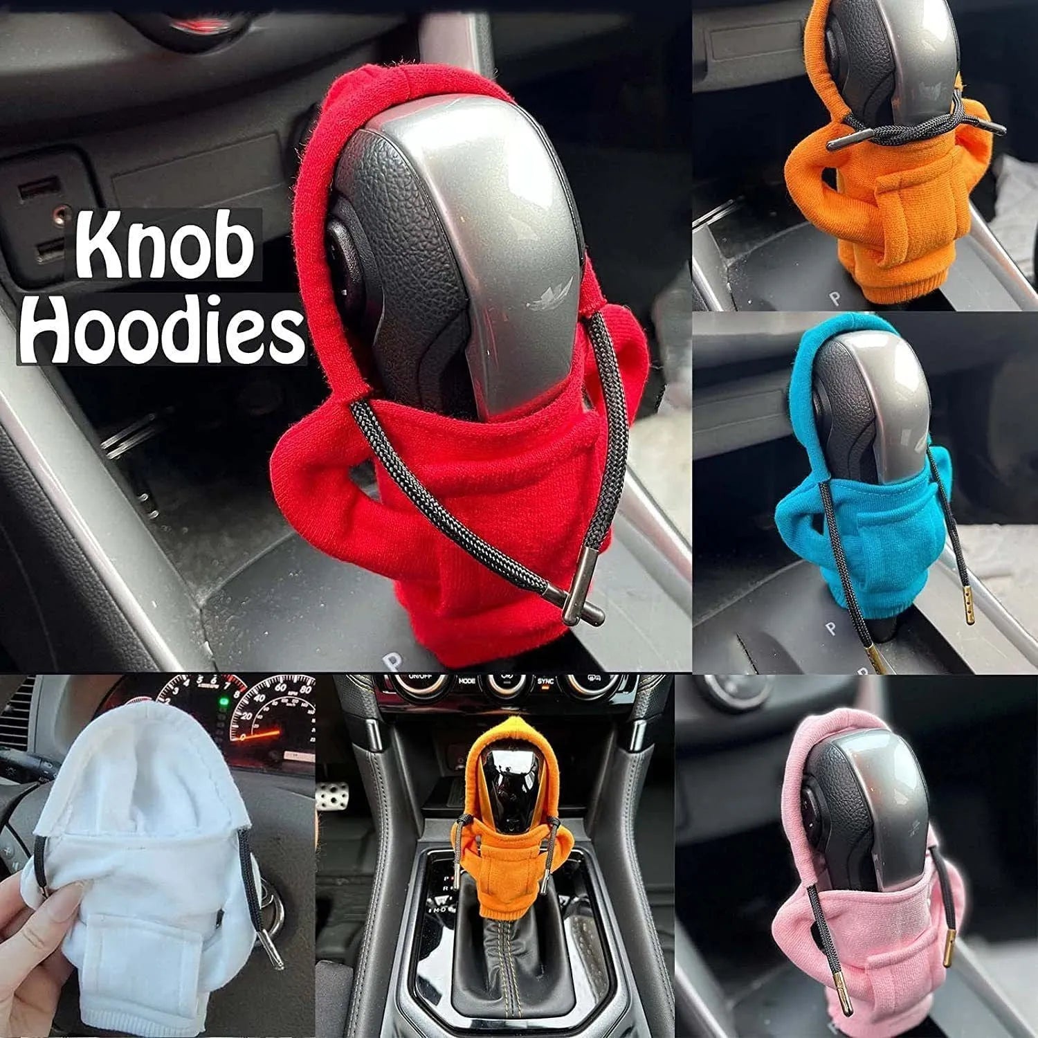 Cloth car gear shift knob hoodie cover in multiple colours for manual and automatic vehicles