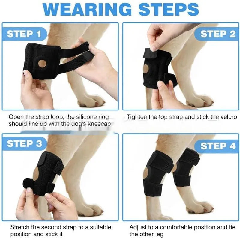 Black polyester pet leg guard for ACL rehabilitation and joint protection