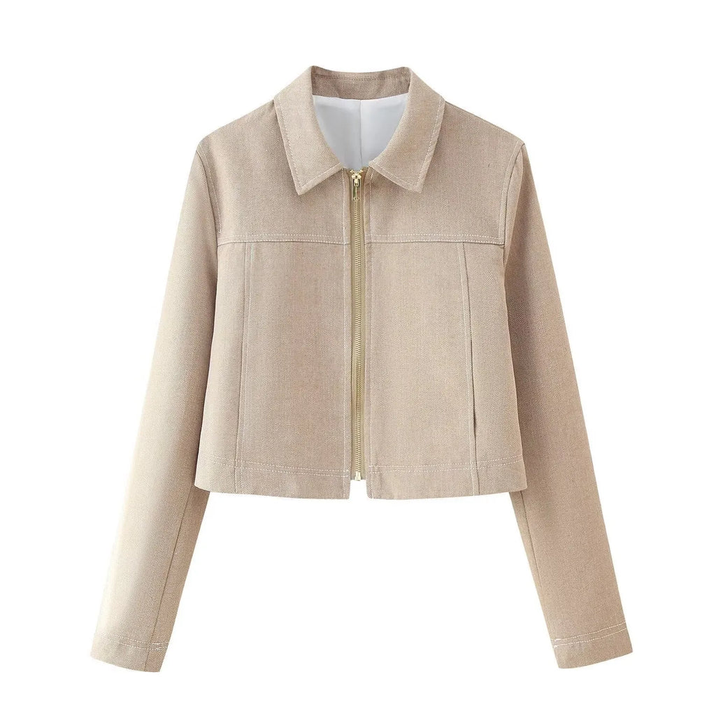 Women's herringbone pattern summer suit set with 3D embroidery on jacket and matching trousers