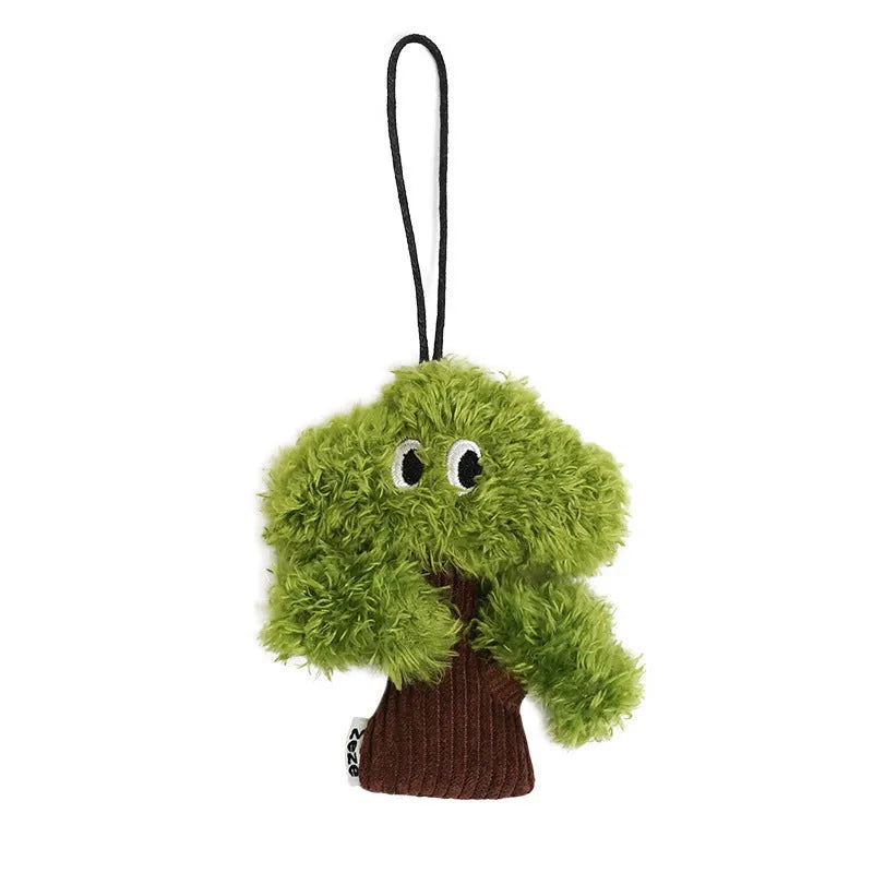 Pine wood base cat toy with fabric catnip pouch hanging from a string.
