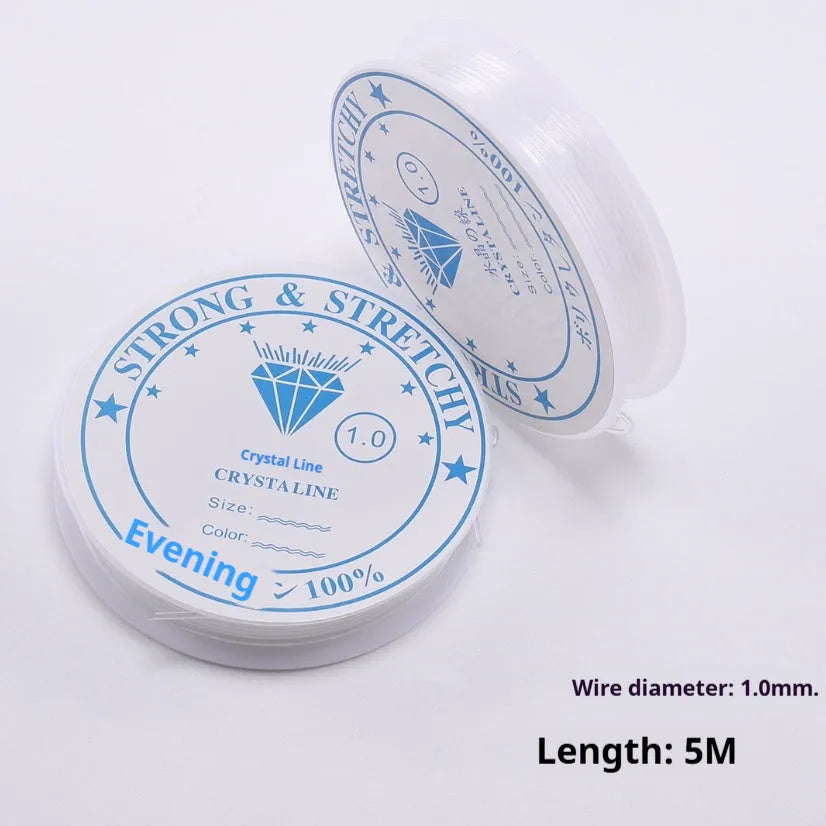 Transparent white elastic fishing line reel for DIY ornament accessories with multiple diameter options