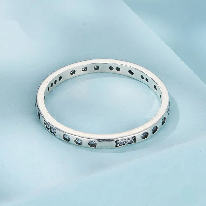 Moss Password I Love You silver ring with black oxidation finish showing discreet text engraving