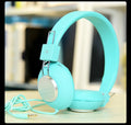 Wired head-mounted sports earphones with microphone in multiple colour options