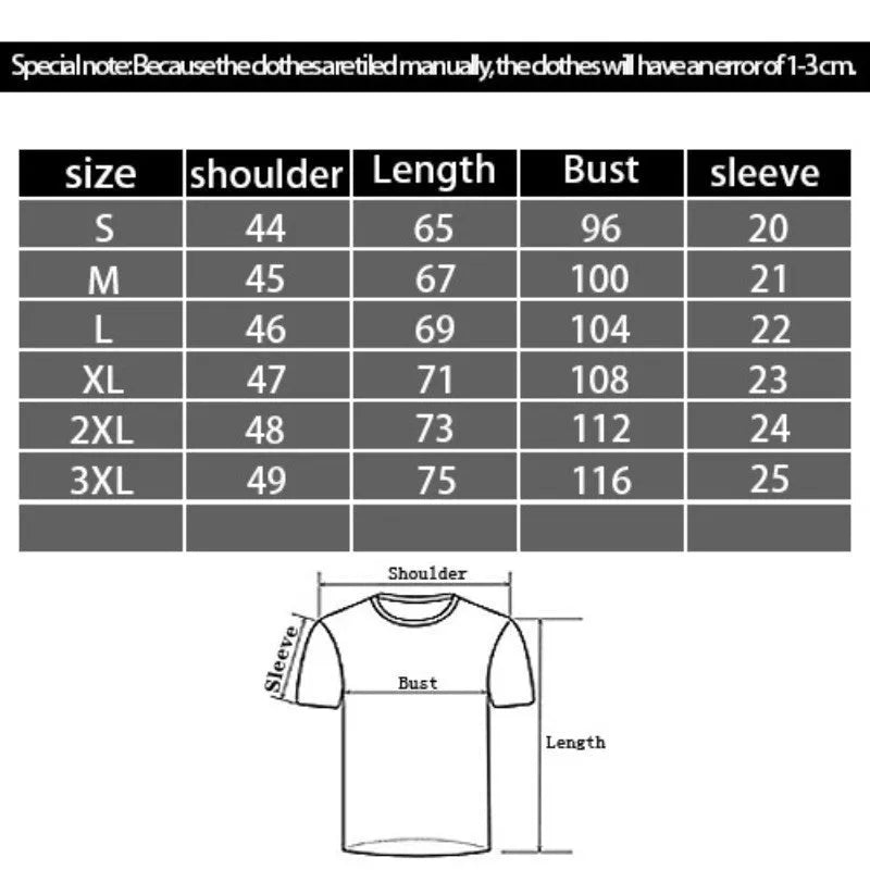 Black men's t-shirt with a colourful 3D cartoon print, featuring a round neck and short sleeves.