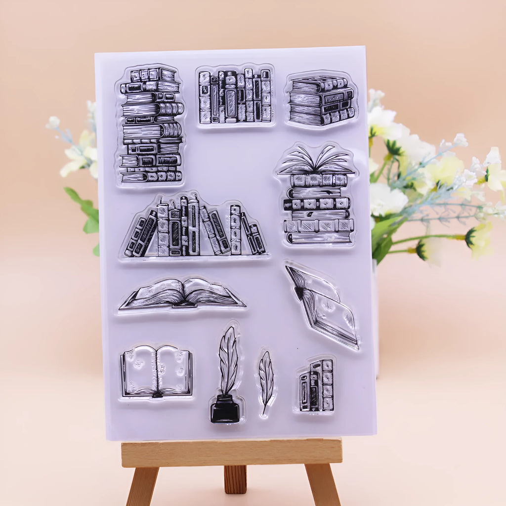 Transparent rectangular silicone stamp with a pattern, measuring 11cm by 16cm, on a white background.